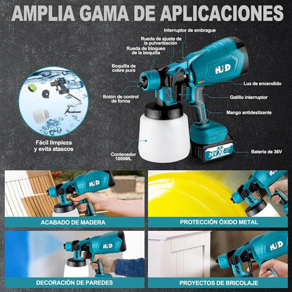 Pistola de Pintura Inalámbrica Portátil (Cualquier Tipo de Pintura)