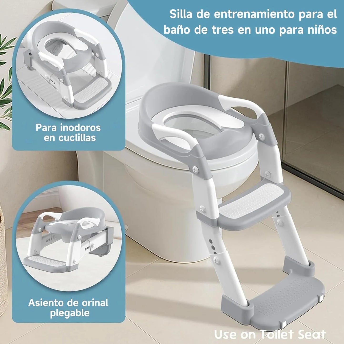 Asiento Entrenamiento para Ir Al Baño Con Escalera Para Bebés