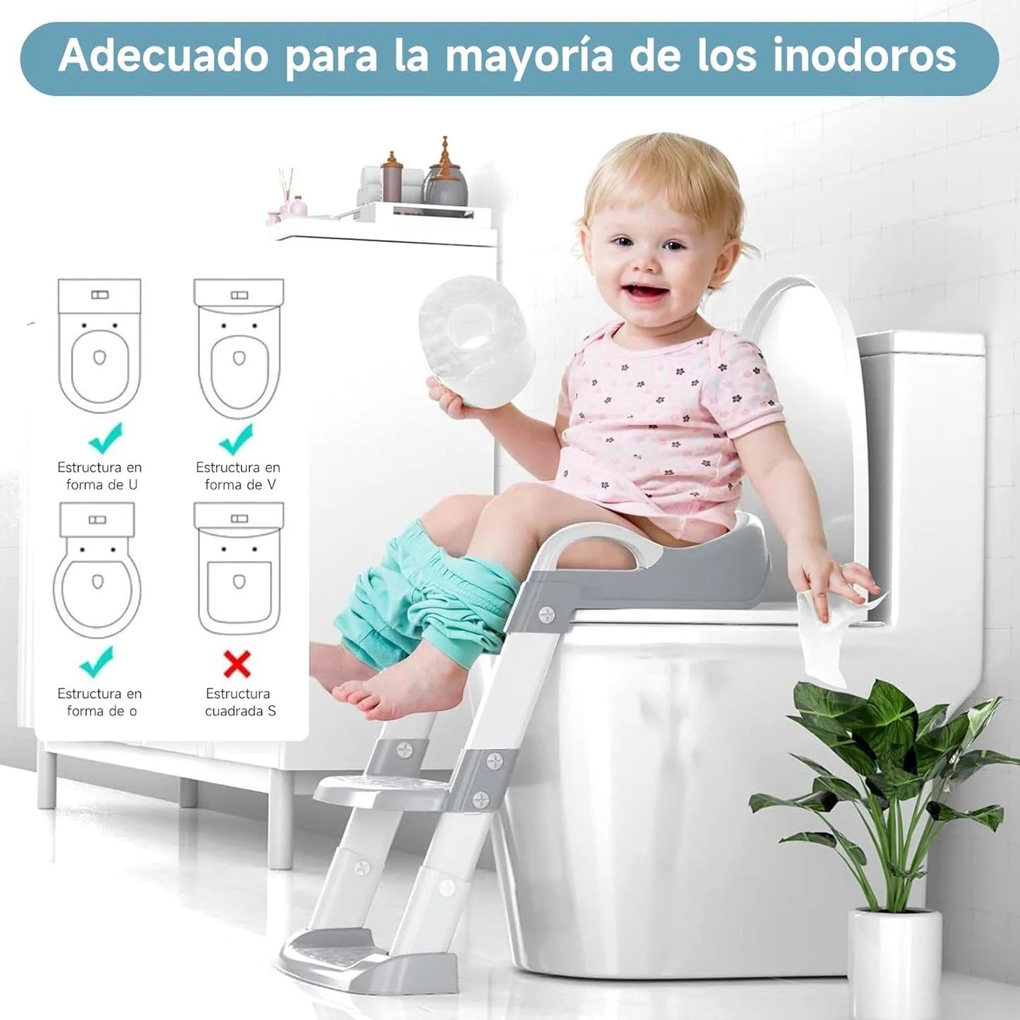 Asiento Entrenamiento para Ir Al Baño Con Escalera Para Bebés