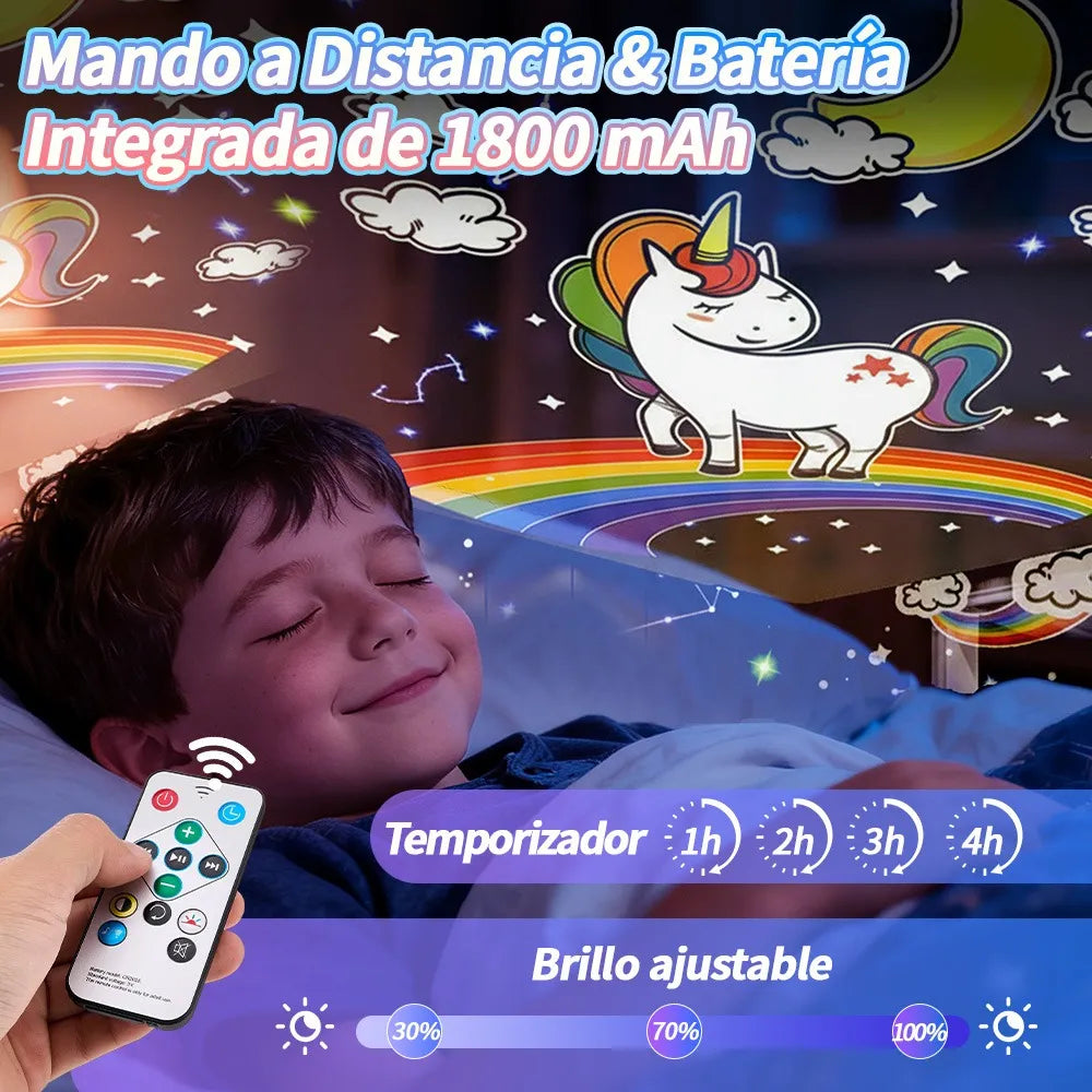 Luz Nocturna con Proyector de Estrellas