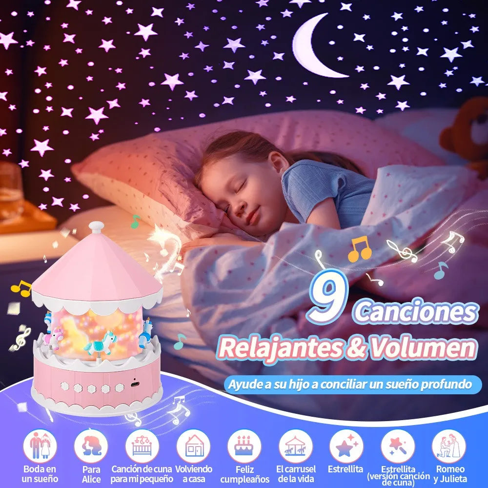 Luz Nocturna con Proyector de Estrellas