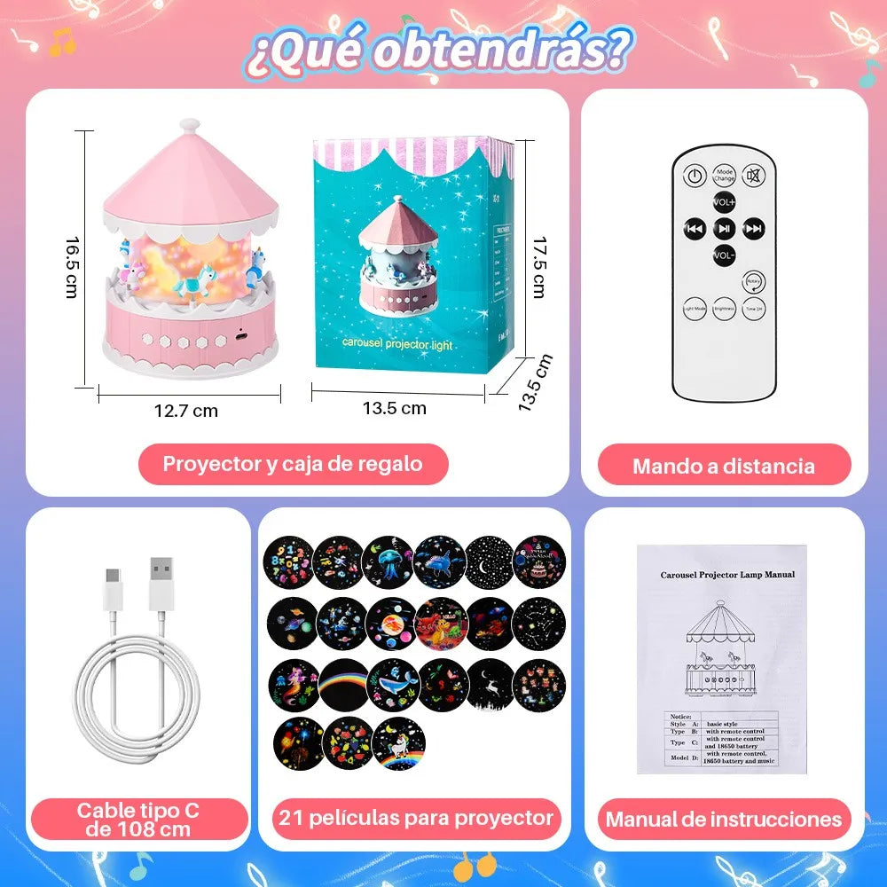 Luz Nocturna con Proyector de Estrellas