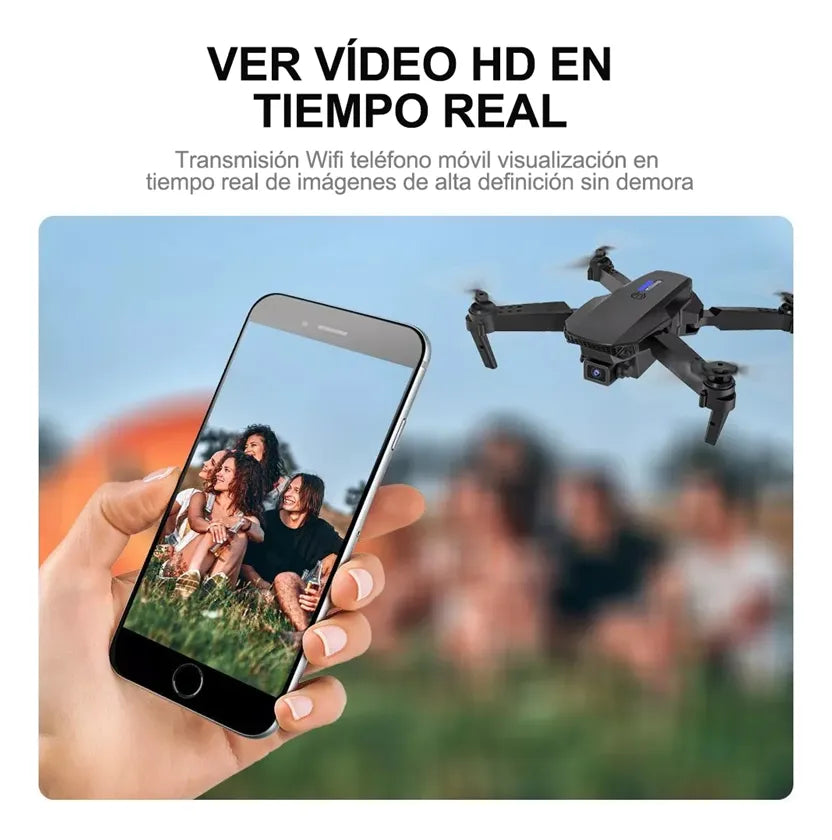 Mini Drone Con Cámara 4k Negro 2.4ghz 2 Baterías Negro Orfeld