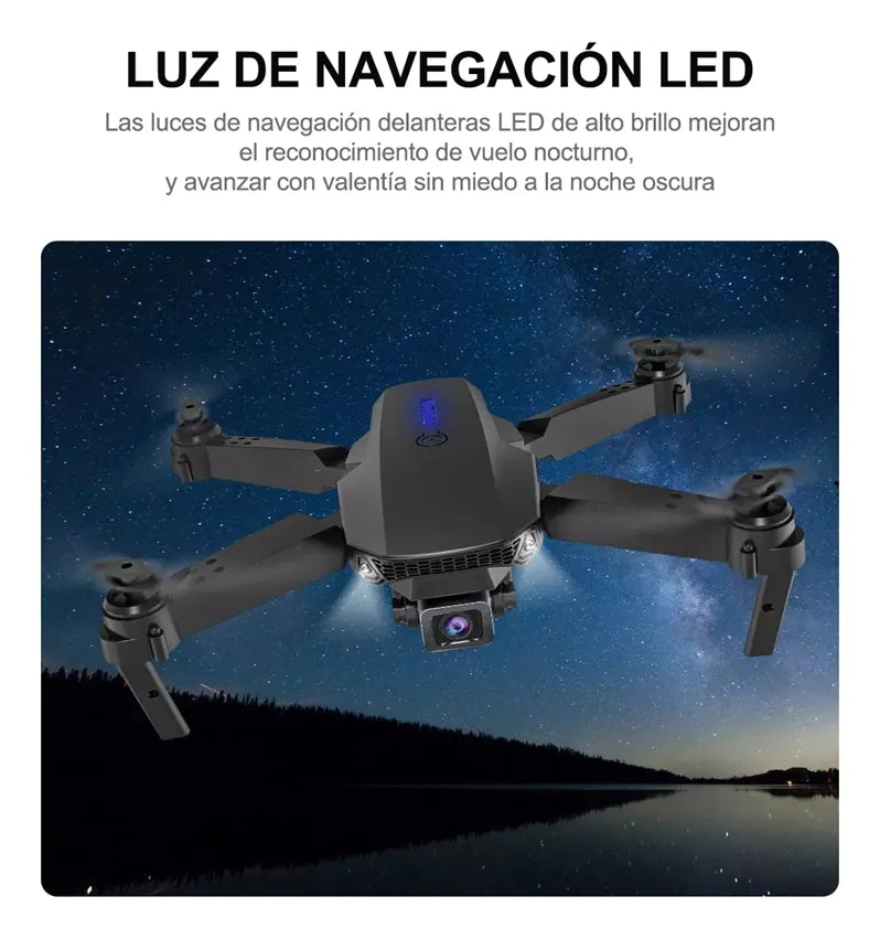 Mini Drone Con Cámara 4k Negro 2.4ghz 2 Baterías Negro Orfeld